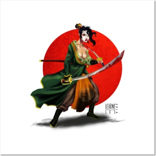 Samurai geisha Posters and Art